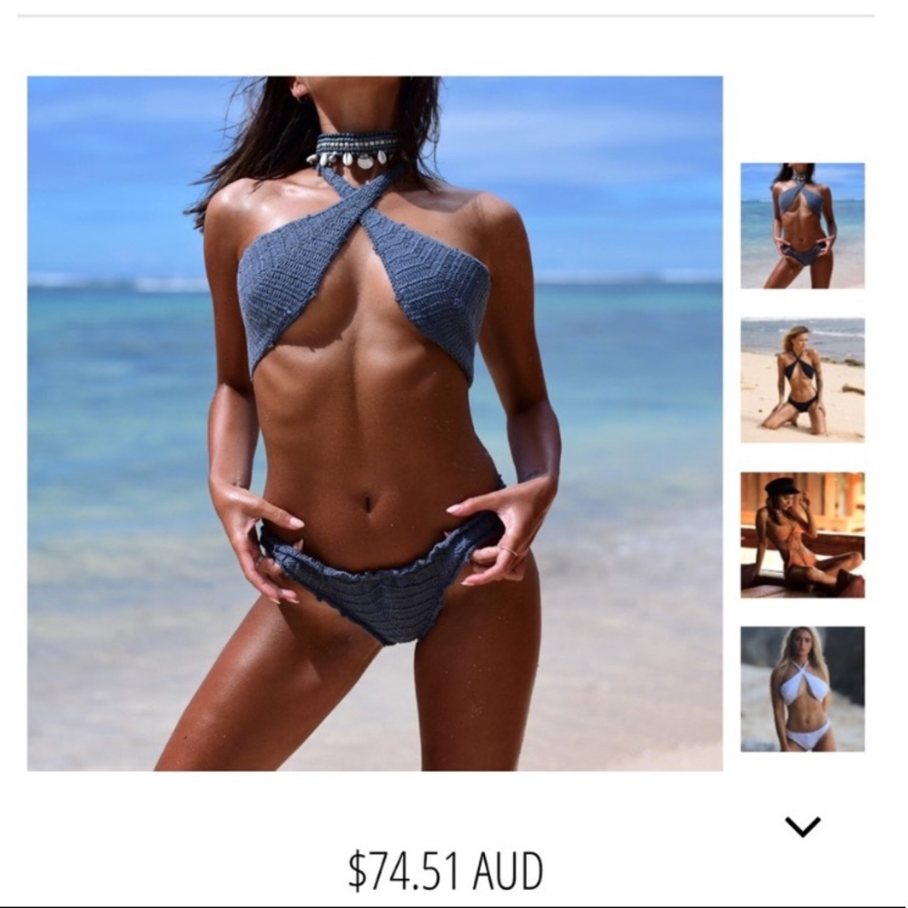 Andi Bagus blue swimsuit